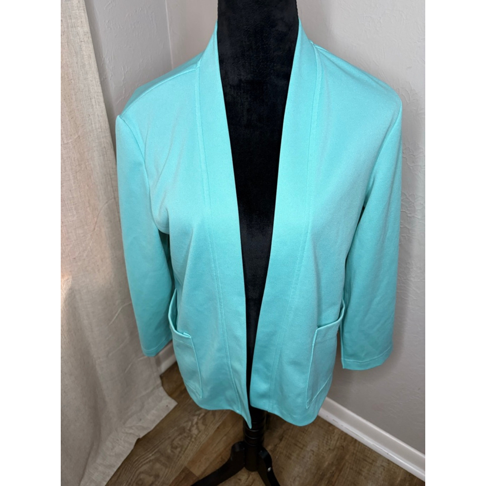Vintage Haband for Her Aqua Open Front Cardigan S/M